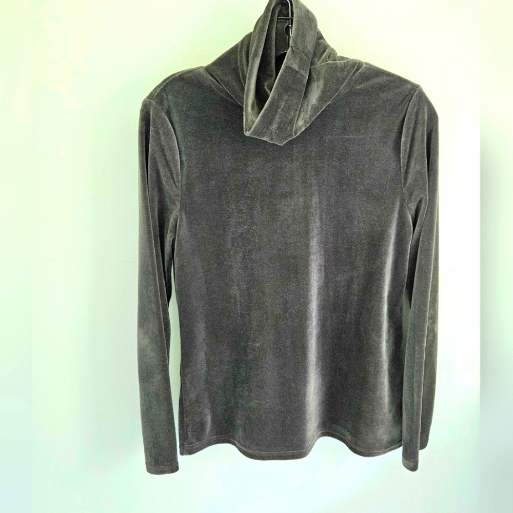 Aryeh gray velour turtleneck top